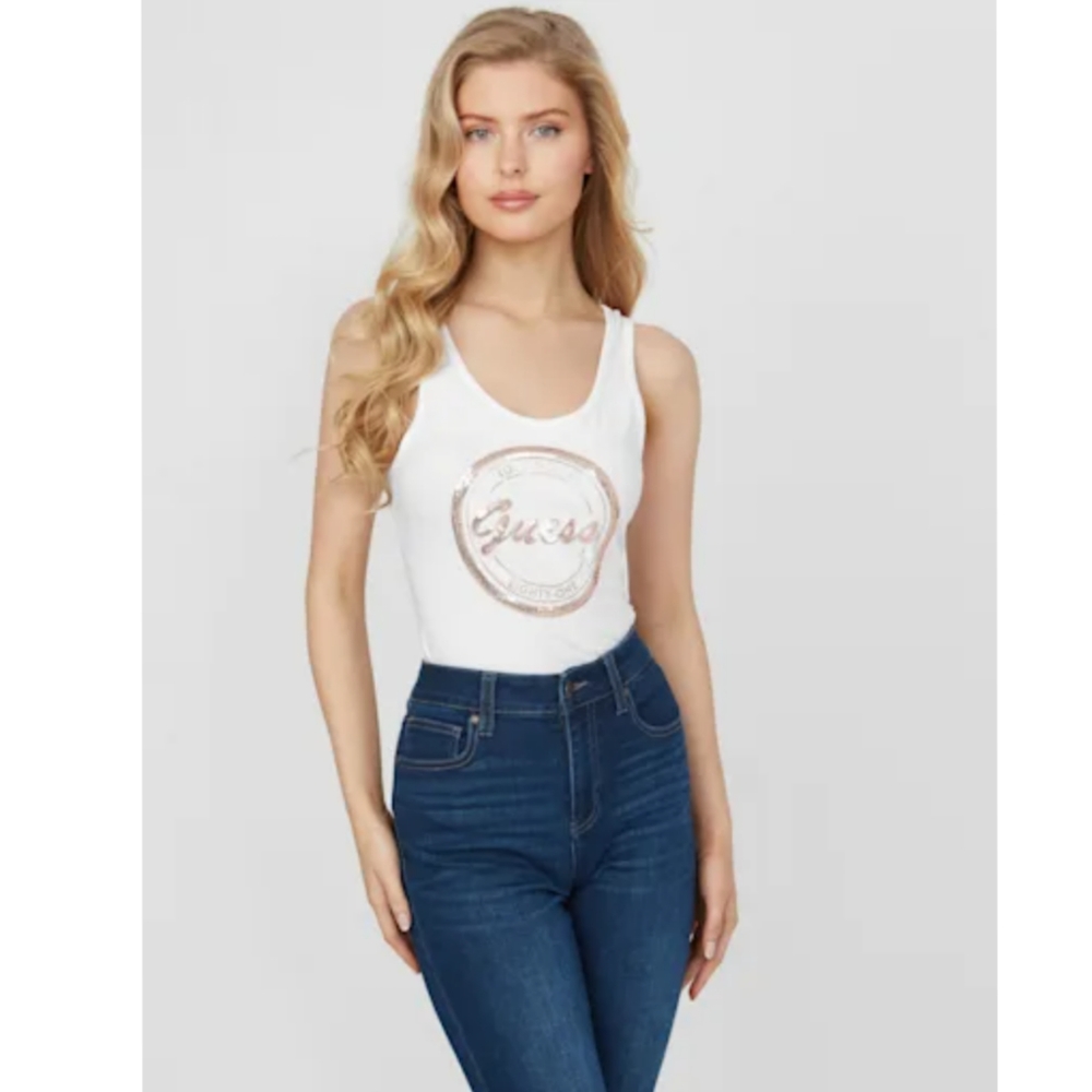 GUESS Gold Logo Tank Size Medium New - Picture 3 of 7
